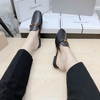 Giày sục nữ da mềm khoá ngang