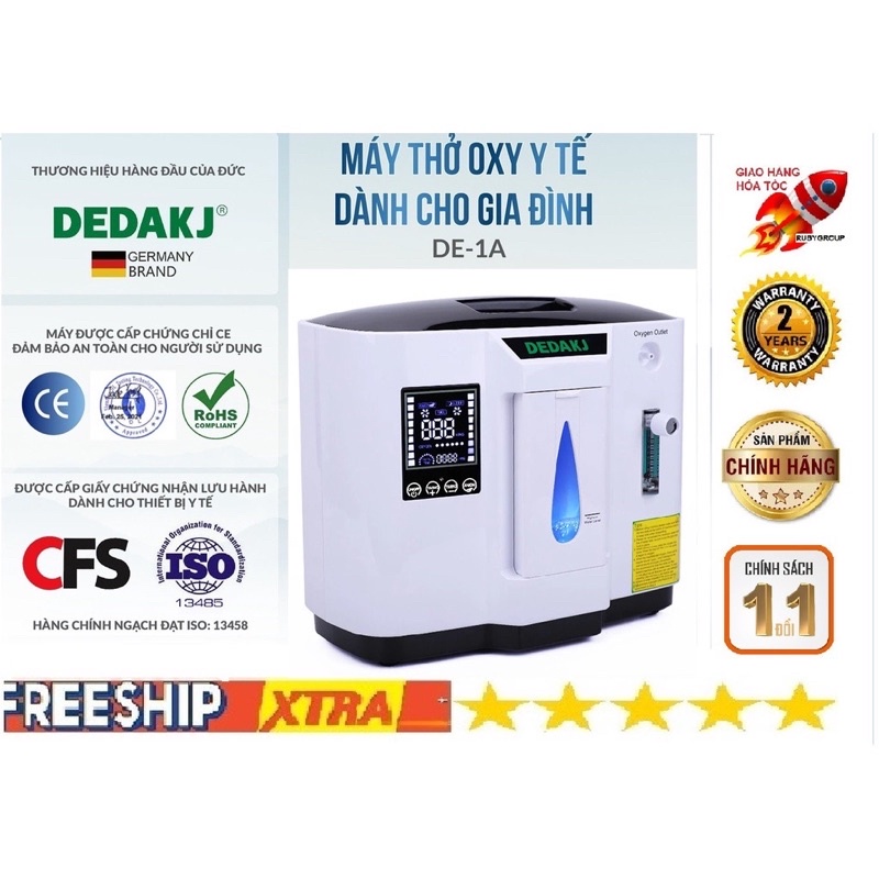 Máy tạo oxy gia đình Dedakj DE-1A (1-7 lít/phút) Bản Quốc Tế chính hãng