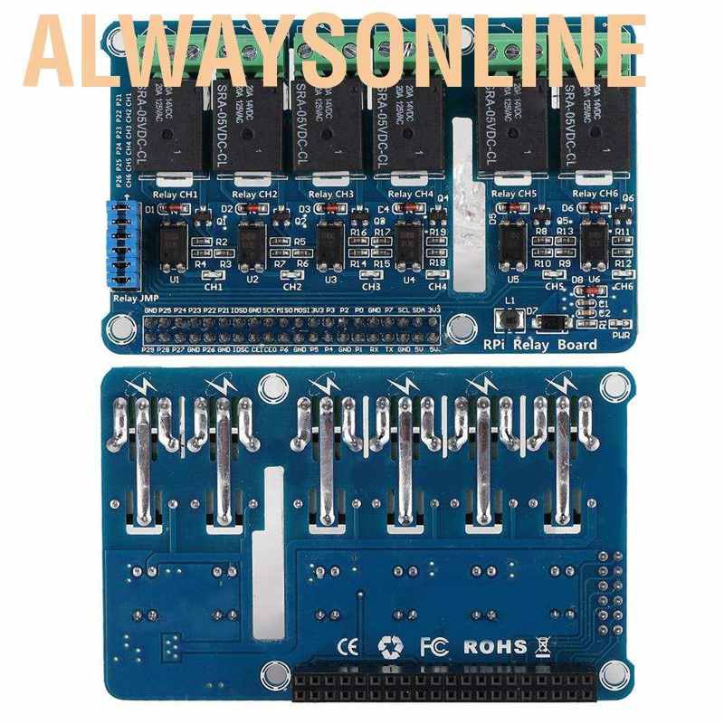 CHANNEL Bản Mạch Mở Rộng 6 Kênh 5a Rpi Cho Raspberry Pi A + / B 2b 3b Gf