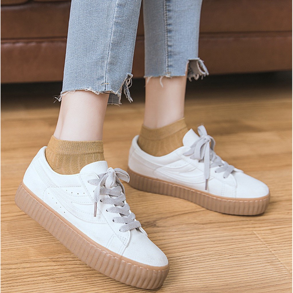 Tất cổ ngắn nữ Anabeauty tất trơn len gân Hàn Quốc vớ cực xinh ND15