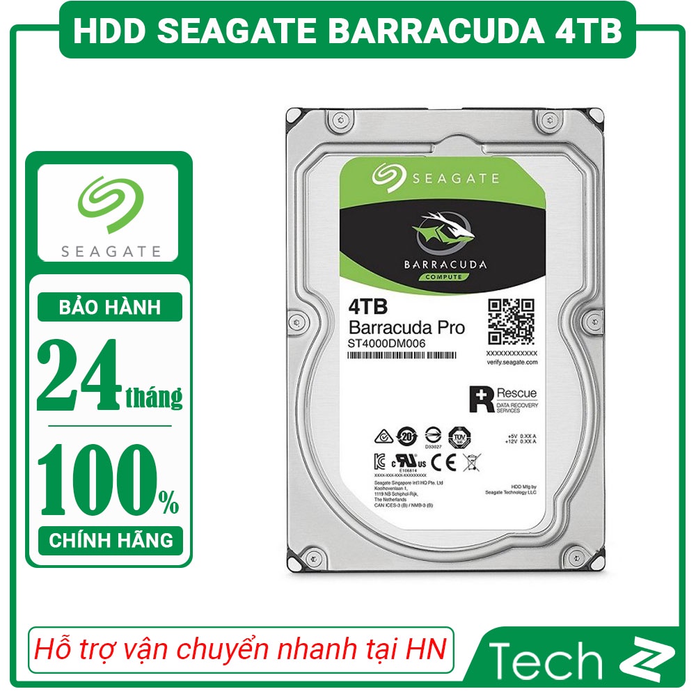 Ổ cứng HDD Seagate Barracuda 4TB 3.5 inch 5400RPM, SATA3, 256MB Cache