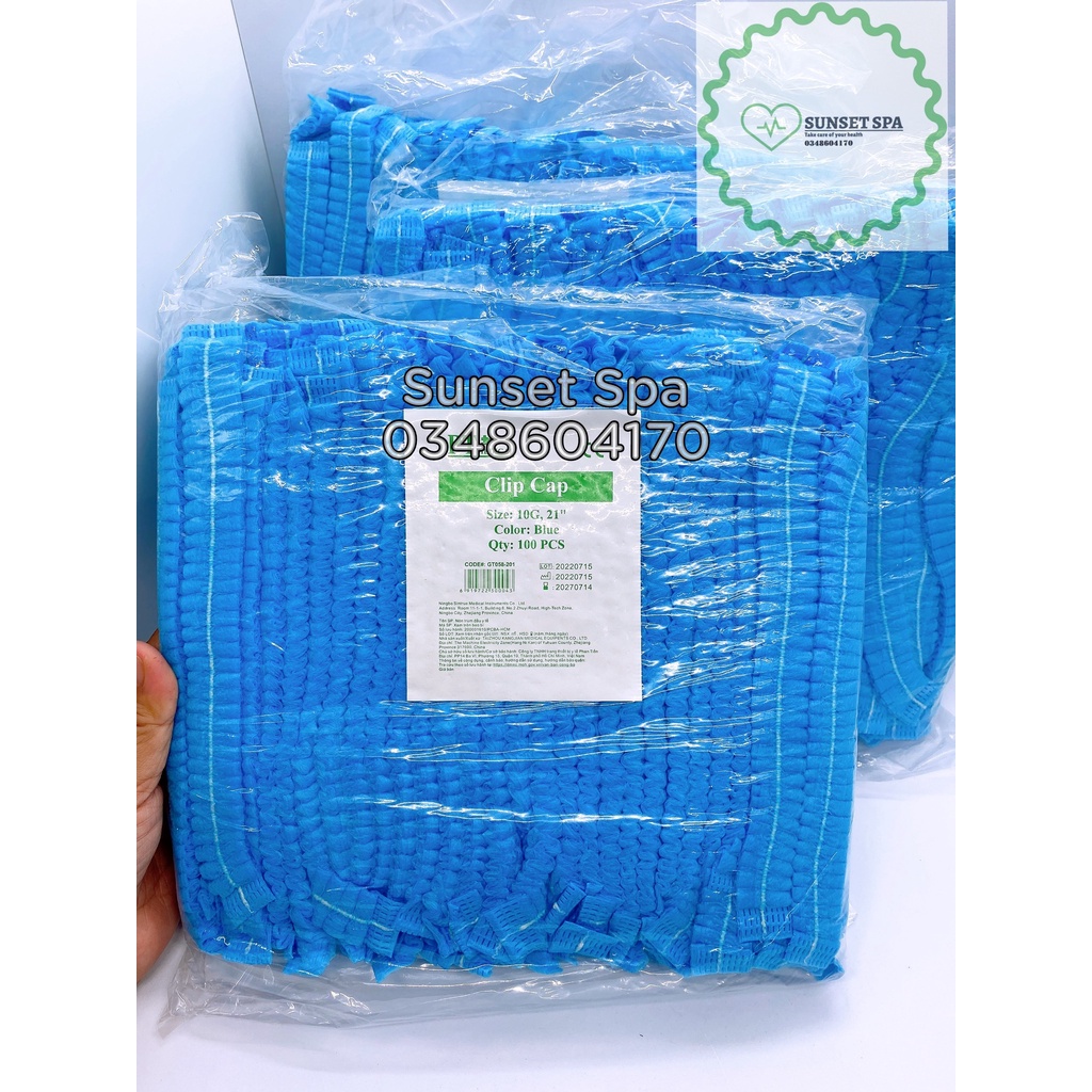 Mũ Trùm Đầu Y Tế, Nón Con Sâu Trùm Đầu, Mỹ Y Tế  - Bao Trùm Đầu Tóc Spa Cao Cấp, Clip Cap