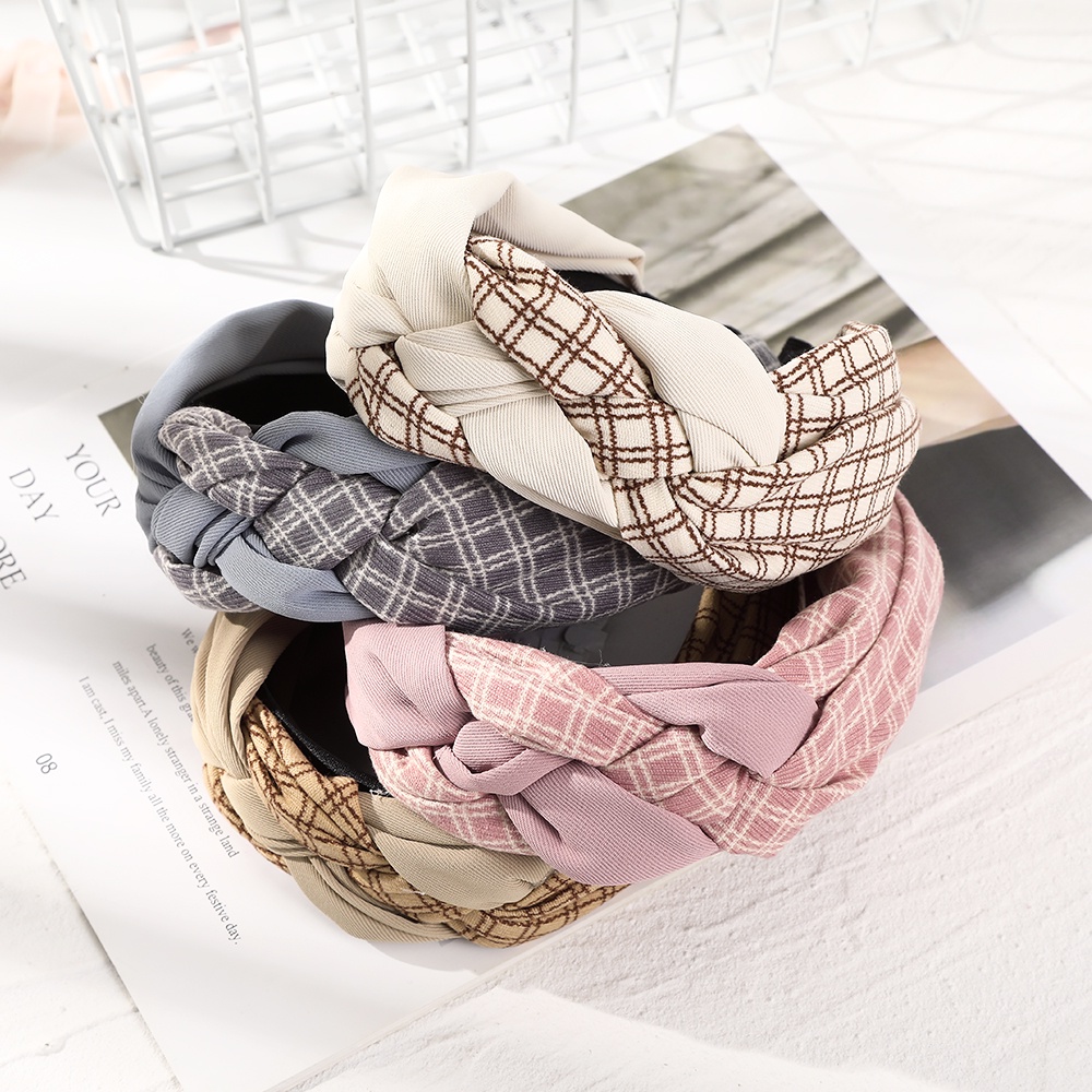 Cài tóc HAIMEIKANG họa tiết sọc caro phong cách retro Hàn Quốc thời trang cho nữ