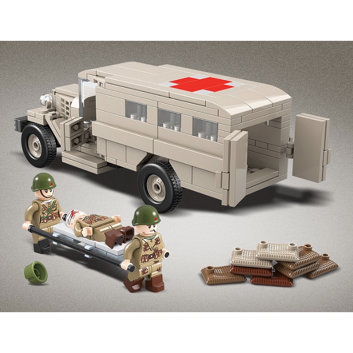 Set 334 Mô Hình Xe Cứu Thương WW2 GAZ-55 Mới