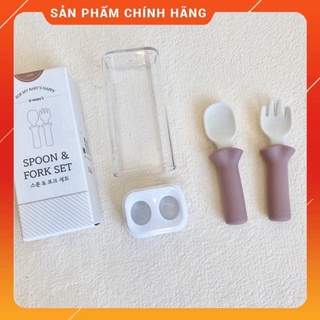 Set thìa dĩa SIlicone Bluemama nội đìa Hàn