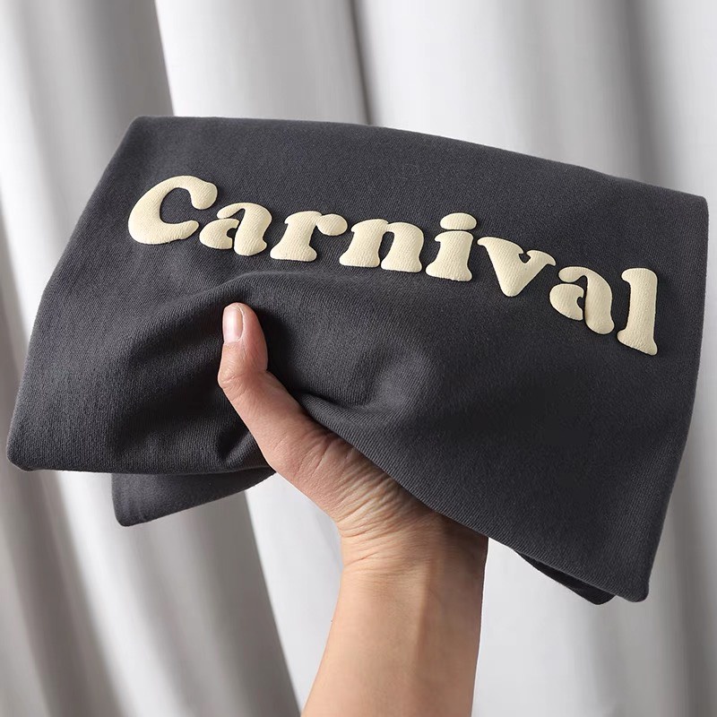 Áo Thun CARNIVAL In Chữ Nổi Áo Phông 3158 Form Rộng Tay Lỡ Dáng Oversize Nam Nữ Chất Vải Dày Dặn Mặc Mát Mẻ