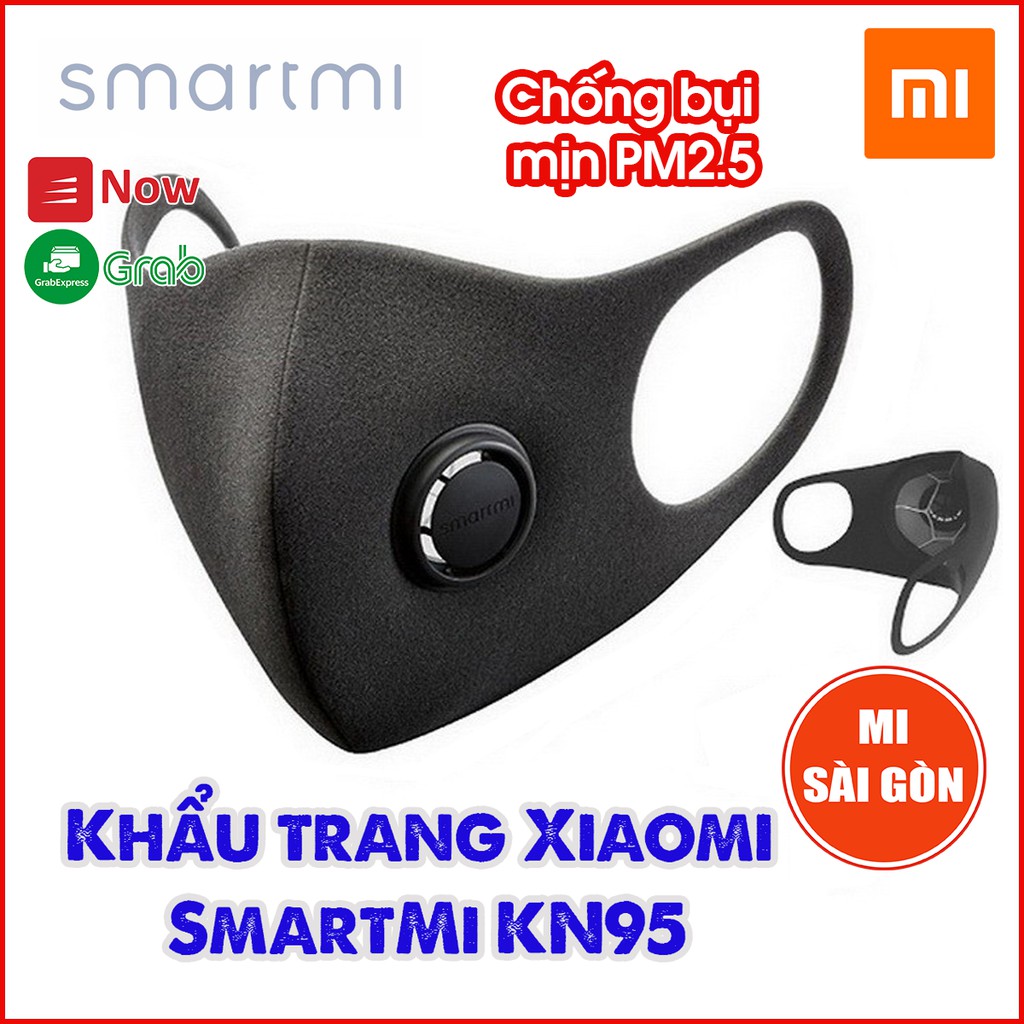 [Hỏa Tốc HCM] Khẩu trang Xiaomi SmartMi KN95 chống bụi mịn PM 2.5(XÁM)