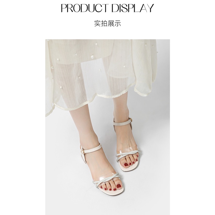 Giày sandal nữ cao gót dusto thời trang công sở đẹp cao cấp giá dẻ da mềm chắc chắn êm chân màu be-SDDT025