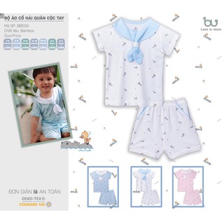 Bu bộ cộc tay cổ hải quân vải sợi tre (BST Xuân hè 2020)