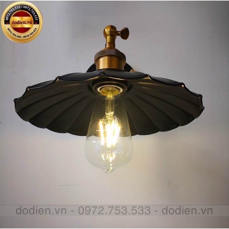 Đèn tường Vintage đĩa cánh hoa đui đồng