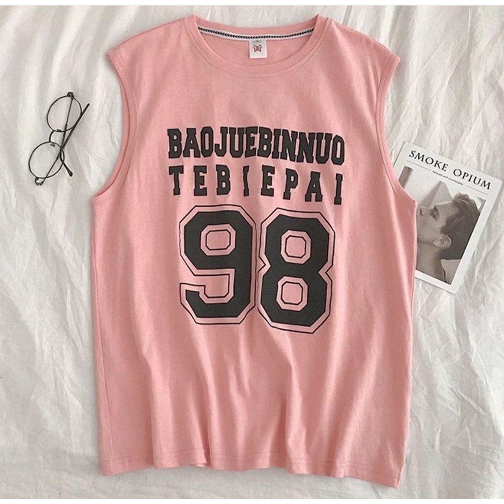 Áo Thun Ba Lỗ Thể Thao Nam Cỡ Lớn M-5XL In Họa Tiết Phong Cách hip hop Hàn Quốc Thời Trang