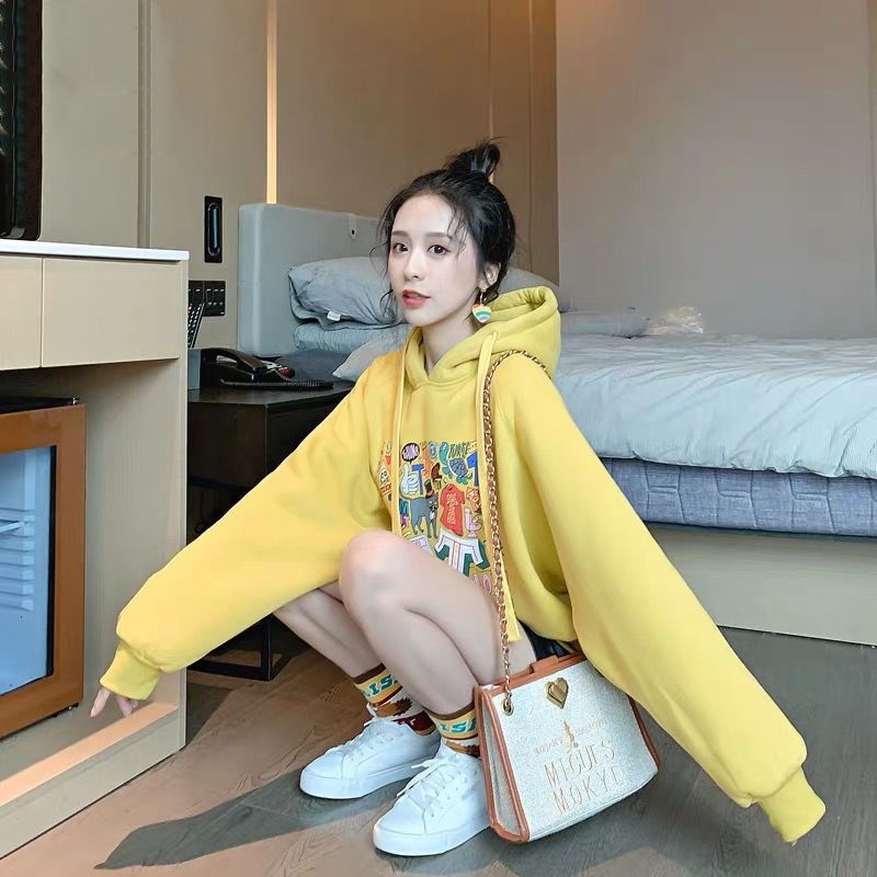 Áo Hoodie Dáng Rộng Phong Cách Thời Trang Hàn Quốc Cho Nữ