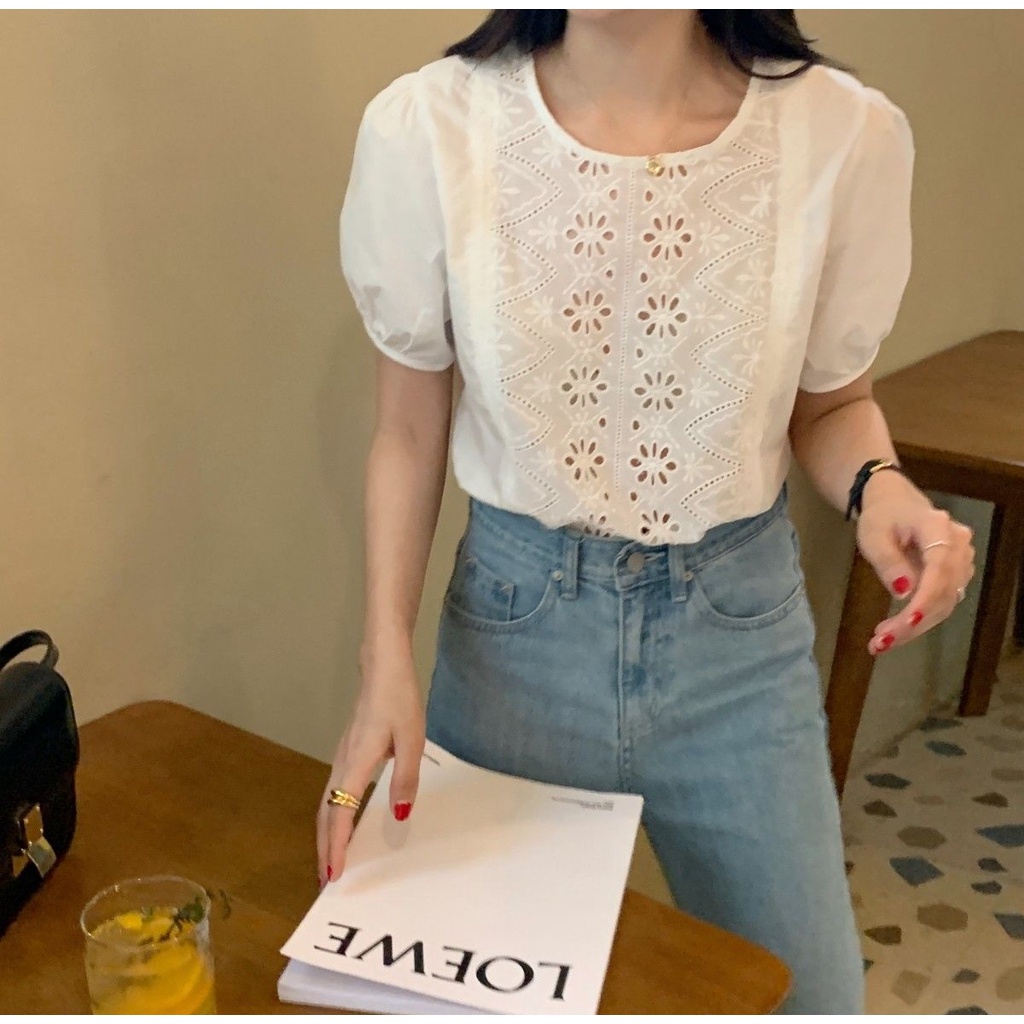 Áo Sơ Mi Tay Phồng Phong Cách Hàn Quốc Cổ Điển Dành Cho Nữ