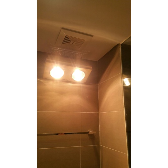 Đèn sưởi nhà tắm Heizen HE2B HE2B-R đèn sưởi 2 bóng vàng treo tường