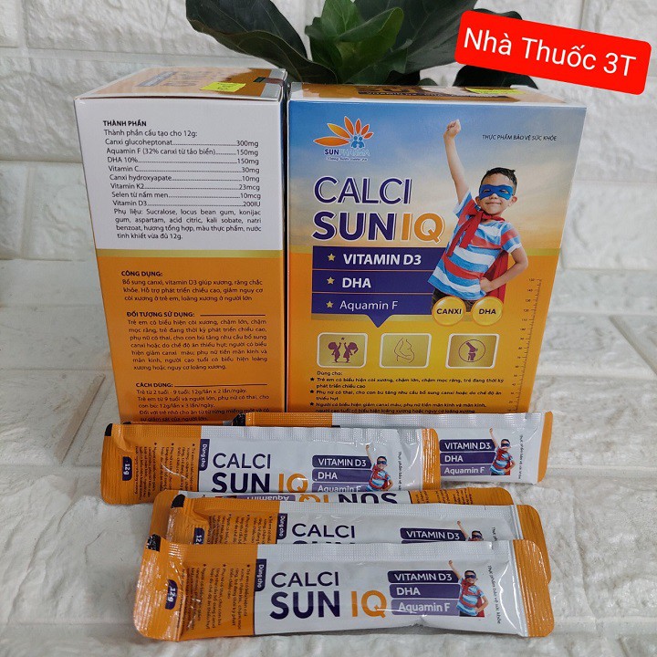 [Canxi Tảo Biển]CALCI - SUN IQ, cung cấp D3, Canxi, DHA cho bé, dạng Thạch ăn ngon.