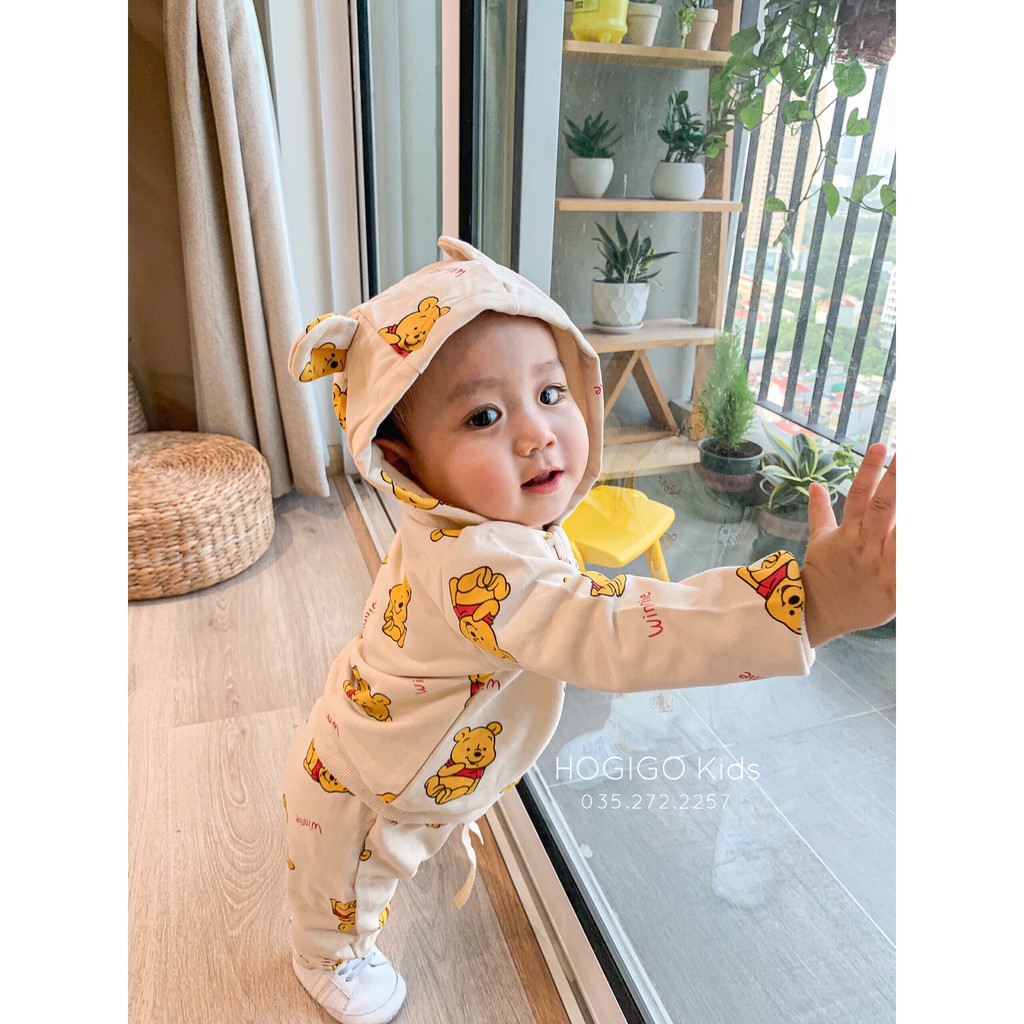 Bộ nỉ HM xuất gấu pooh có mũ siêu yêu