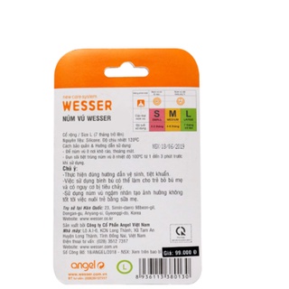 Núm Vú Wesser Cổ Rộng Vỉ 2 Cái Siêu Mềm