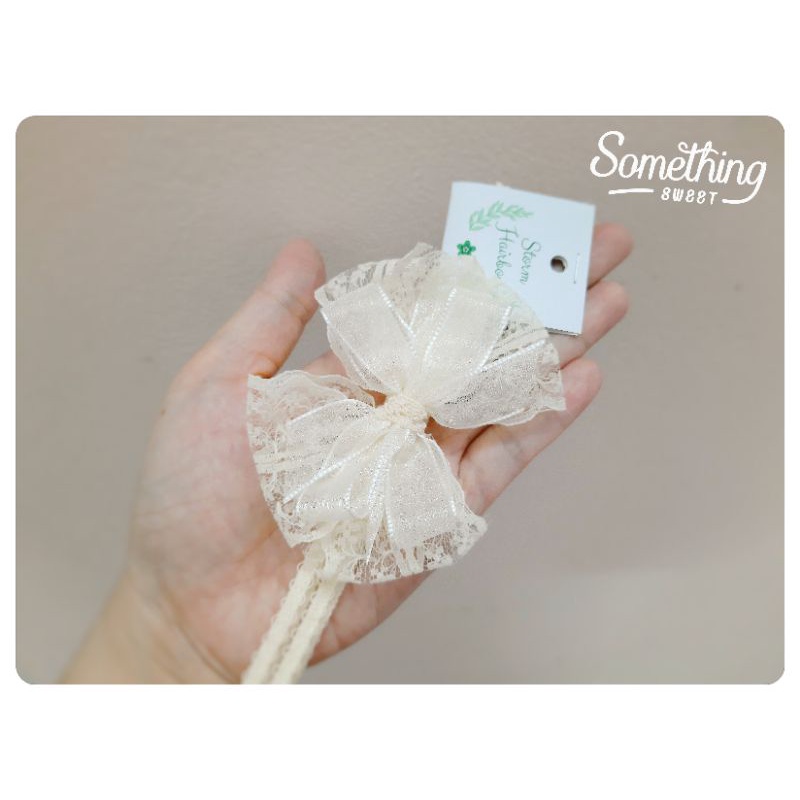 Băng đô handmade màu kem cho công chúa - Handmade by Storm Hairbow