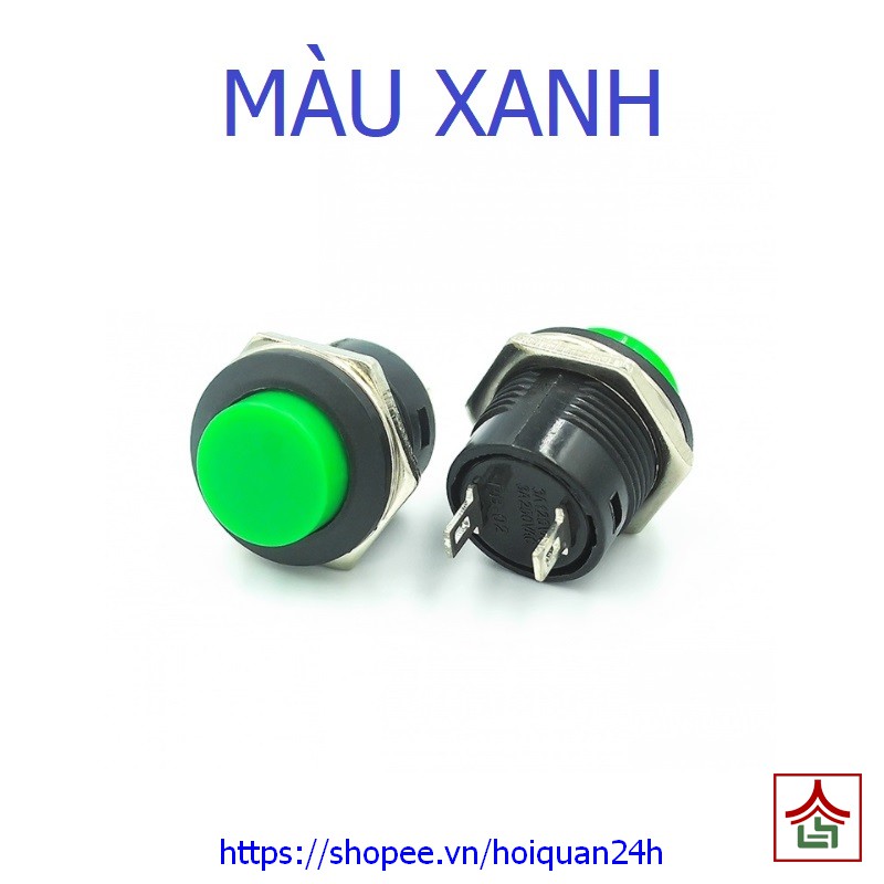 Công Tắc Nút Nhấn Nhả Chế Còi Passing 16mm R13-507 Lắp Còi Đèn Cho Xe Máy