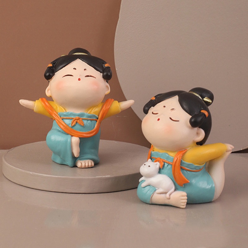 Đồ trang trí Búp Bê Dễ Thương Bằng Nhựa Resin Chống Mòn Trang Trí Nhà Cửa