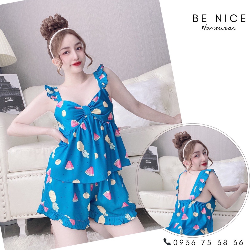Bộ cánh tiên ngắn phối bèo nhiều họa tiết đáng yêu cho nàng nhà Be Nice Homewear