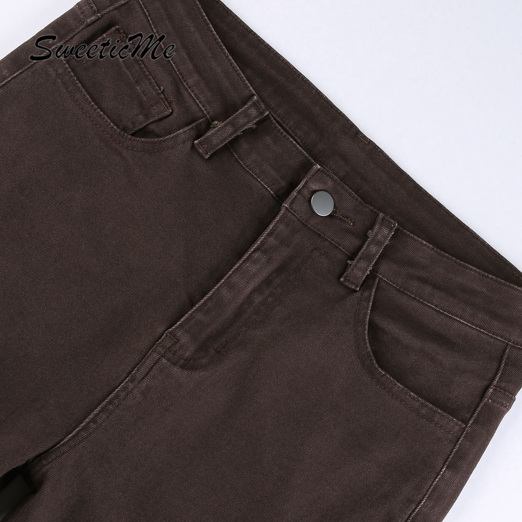 Quần Jeans Dài Lưng Cao Dáng Ôm Thời Trang Mới Cho Nữ