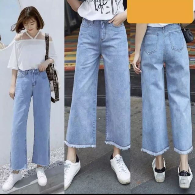 [Sỉ] ⚡Hình Thật⚡Quần Jeans Nữ Ống Rộng Cao Cấp 2 Màu chuẩn đẹp Chiwawa shop