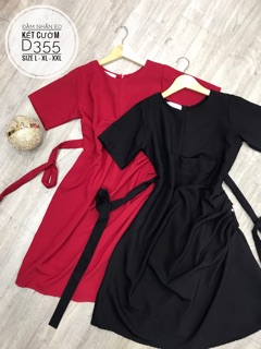 Bigsize Đầm nhấn eo kết cườm D355