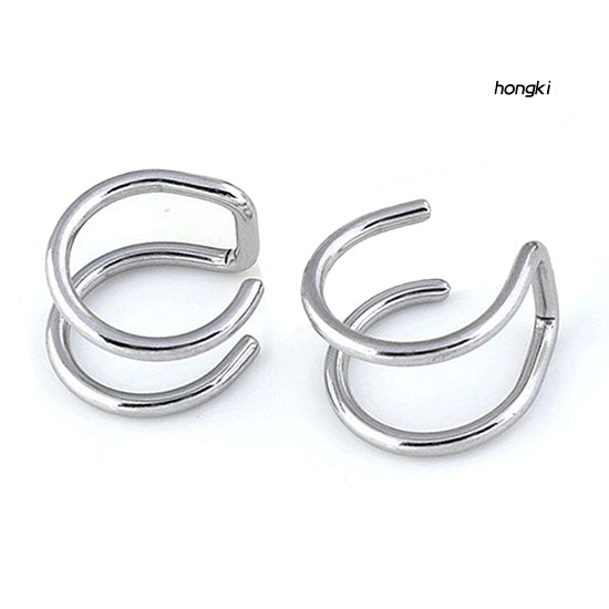 Khuyên kẹp vành tai 2 hàng chất liệu thép không gỉ