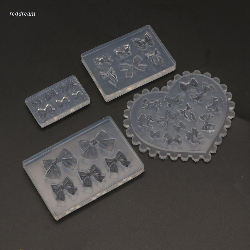 Khuôn silicon tạo hình nơ mini hỗ trợ đổ resin epoxy trang trí móng tay DIY