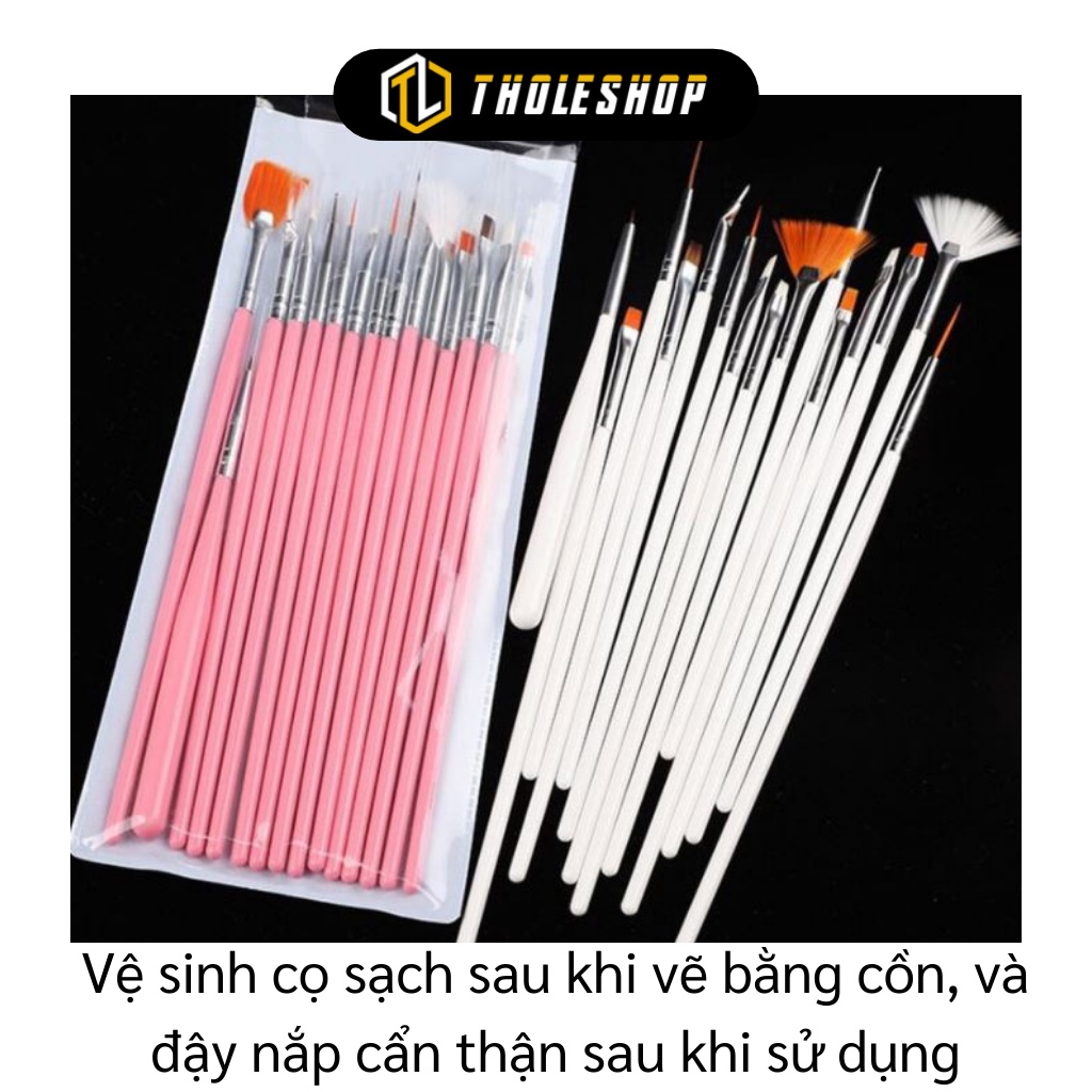Cọ Vẽ Móng - Bộ 15 Cây Cọ Vẽ Nails Chuyên Dụng, Tán Vân Đá 6012