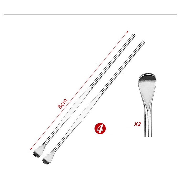 Bộ dụng cụ lấy ráy tai cao cấp inox 6 món - bộ ngoáy tai bằng thép không gỉ an toàn cho cả gia đình