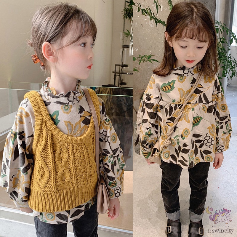 Korean Girls Autumn Retro Style Knitted Vest