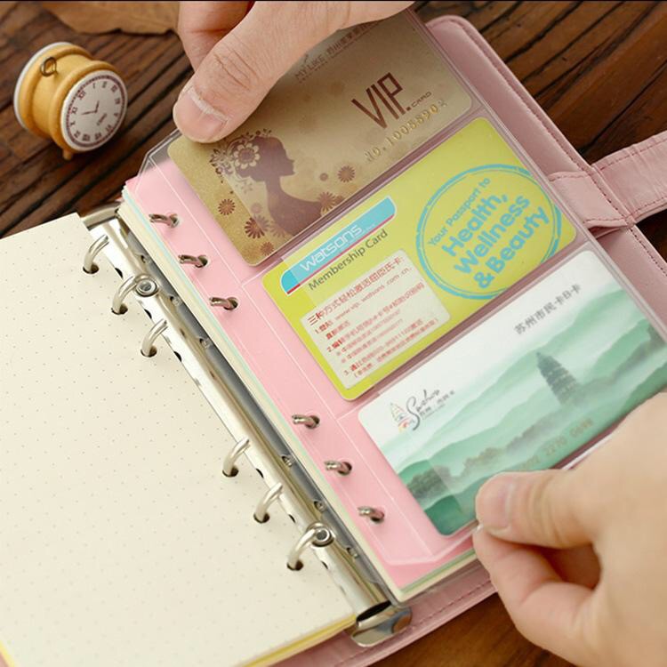 Túi zip bìa thẻ pvc a6 phụ kiện sổ còng sổ planner bullet journal King9