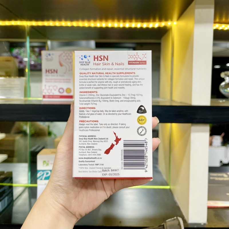 [Hỏa tốc] Nuôi Dưỡng, Tóc Và Móng, Chậm Lão Hoá HSN Deep Blue Health 30v