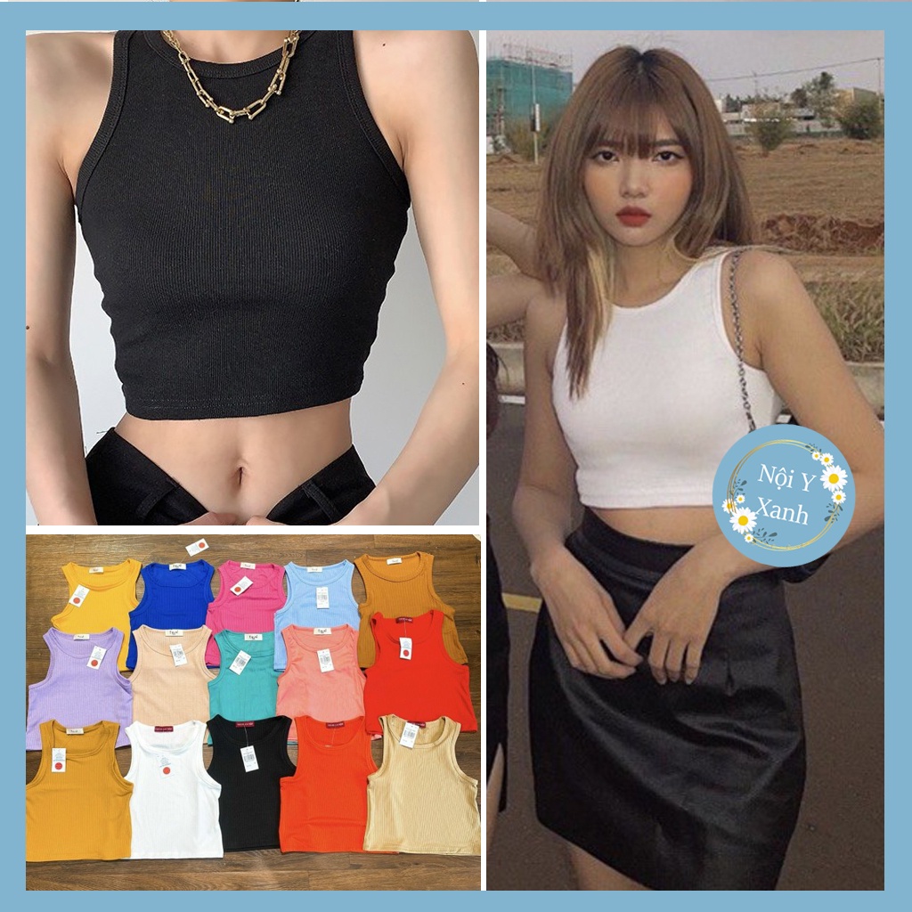 Áo Croptop Ba Lỗ Ôm Body Kiểu Dáng Basic Trơn, Hè Năng Động Chất siêu mát, co dãn siêu tốt, màu đen, trắng, cam, xanh
