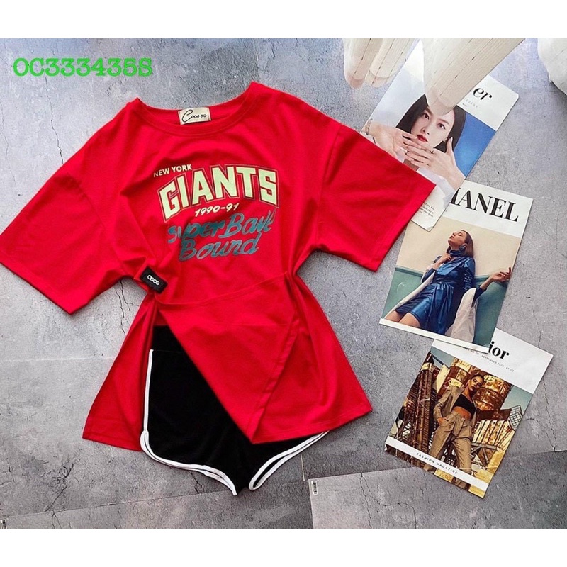 Set áo thun xẻ tà