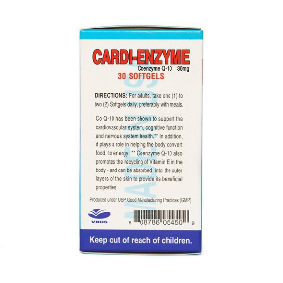 Cardi Enzyme - hỗ trợ ổn định huyết áp, tăng cường sức khỏe tim mạch, chống lão hóa ( Hộp 60 viên)
