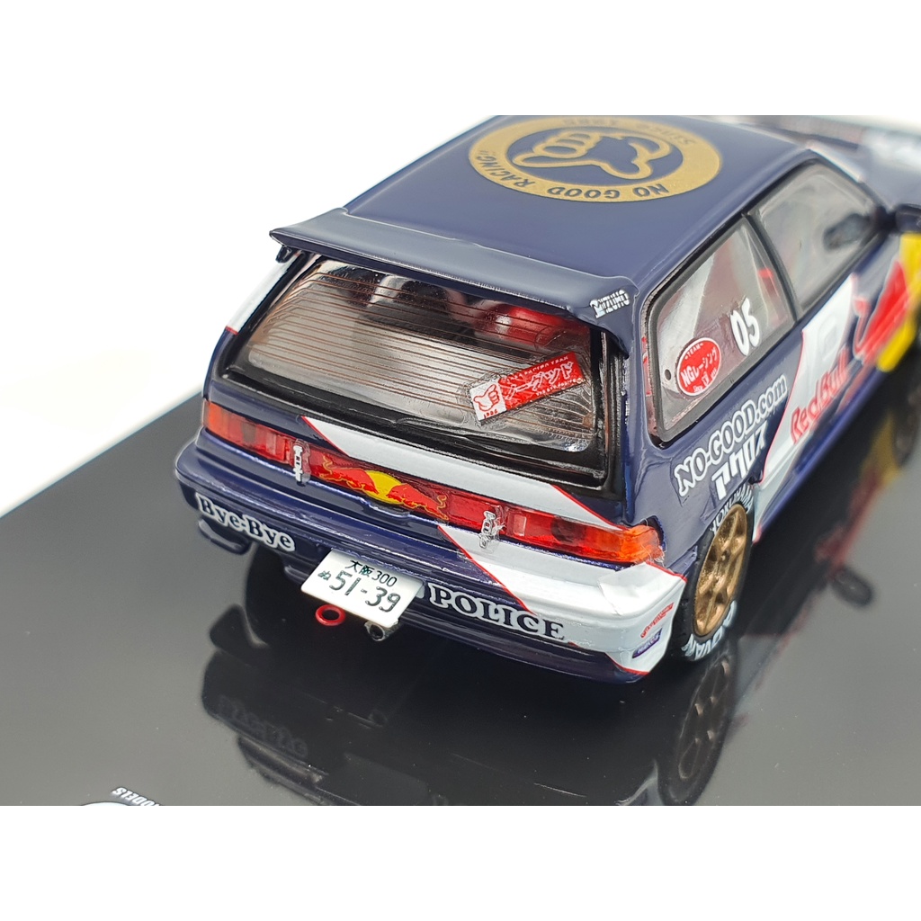 Xe Mô Hình Honda Civic EF9 &quot;No Good Racing&quot; Tỉ lệ 1:64 Hãng sản xuất Inno Model ( Xanh Redbull )