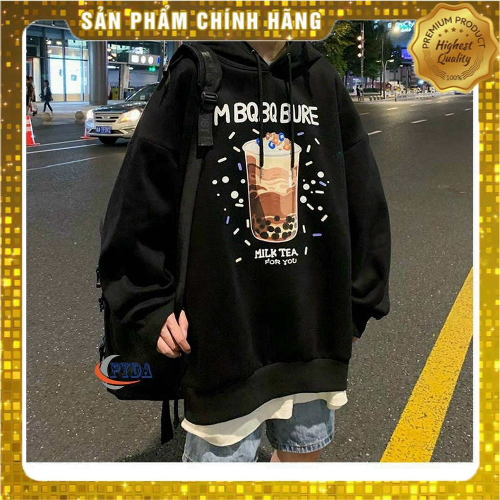 [Hàng Auth] Áo Hoodie Unisex In Hình Ly Trà Sữa, Tay Dài Dáng Rộng Nam Nữ - K031_PY | BigBuy360 - bigbuy360.vn