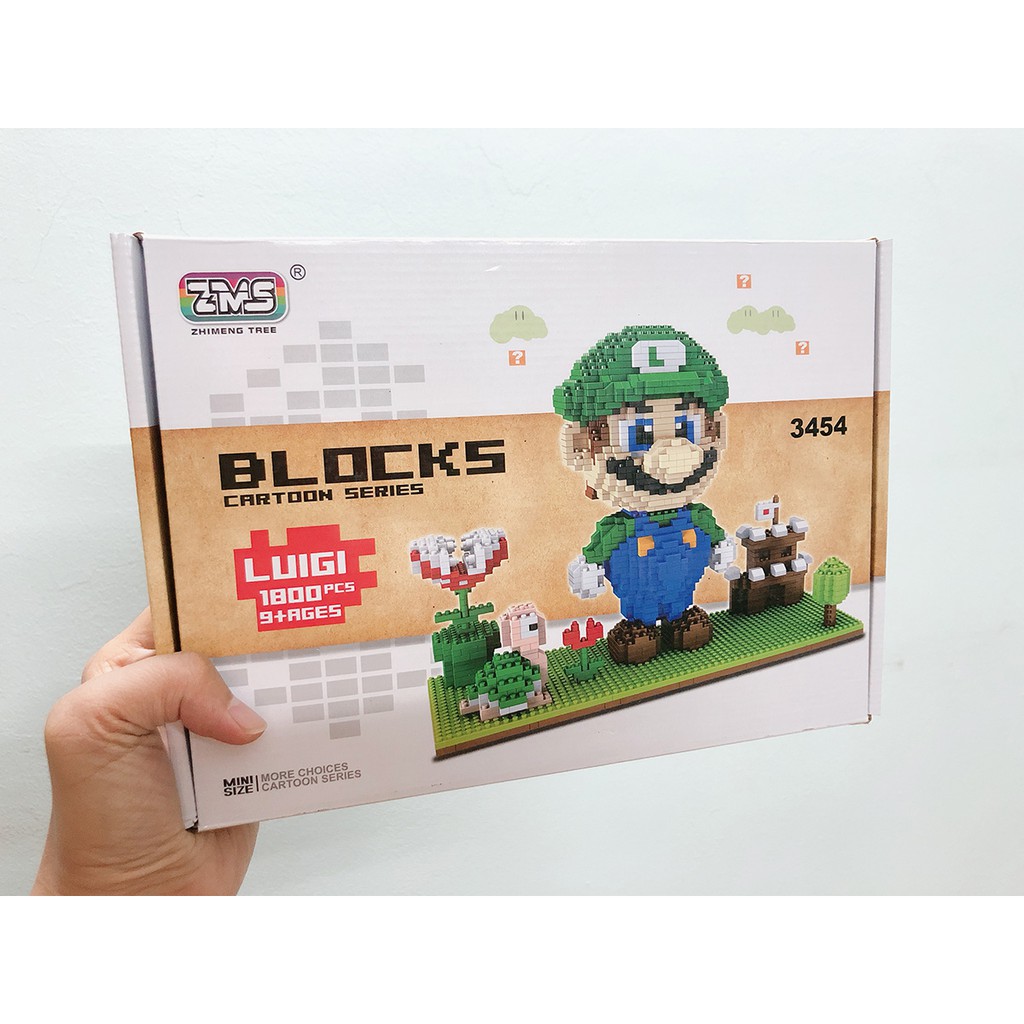 Đồ chơi lắp ráp sáng tạo Super Mario Lắp Ráp Mô Hình 3D decor Hottrend Magic Block Medium size