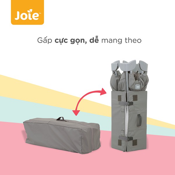 [Mã MKBC01 giảm 80k đơn 1 triệu] Giường cũi trẻ em Joie Kubbie Sleep Foggy Gray