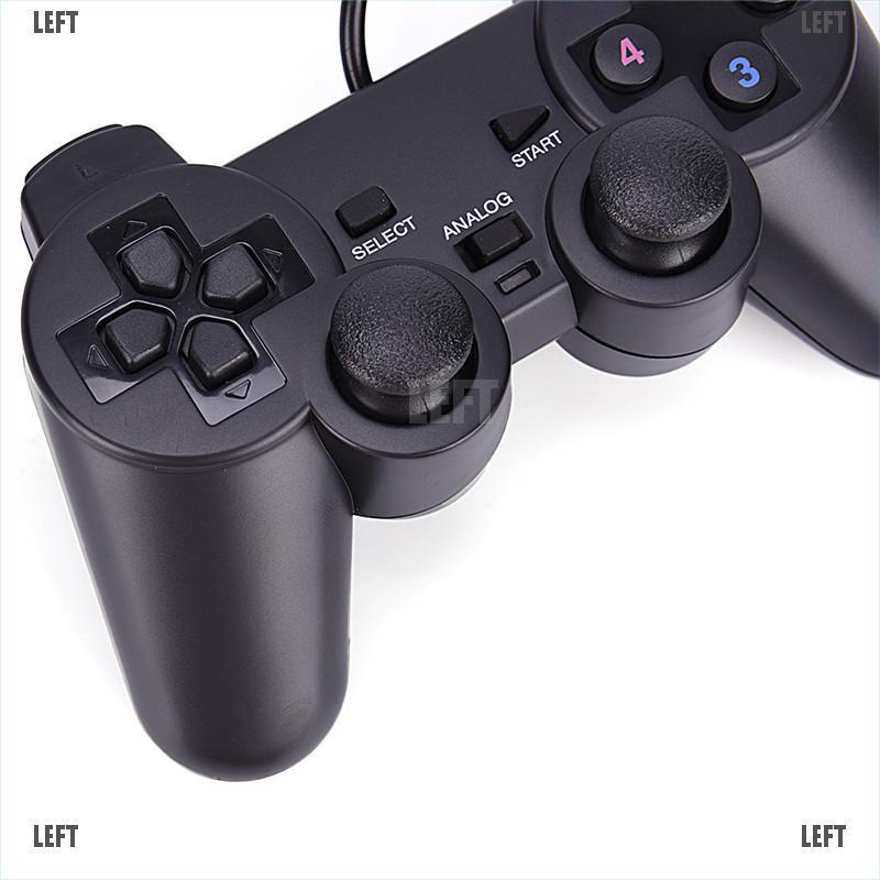 LEFT Black USB Dual Shock PC Computer Wired Gamepad Game Controller Joystick