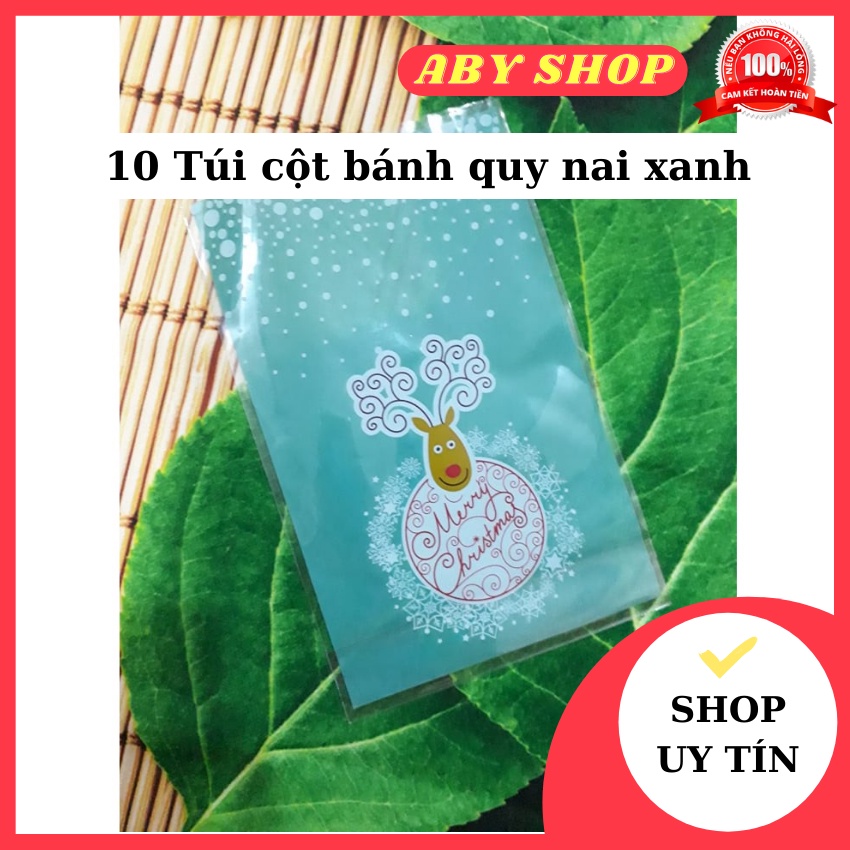 10 Túi cột bánh quy nai xanh ⚡ HÀNG LOẠI 1 ⚡ túi cột đựng bánh thiết kế độc đáo lạ mắt