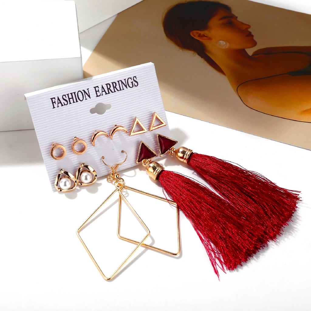 Bông Tai Tua Rua Ngọc Trai Thời Trang Cho Nữ 16 Kiểu Hishop