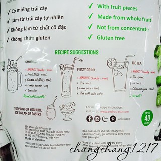 Mứt Chunky Andros (Ổi, Cherry Anh Đào) Túi 1kg