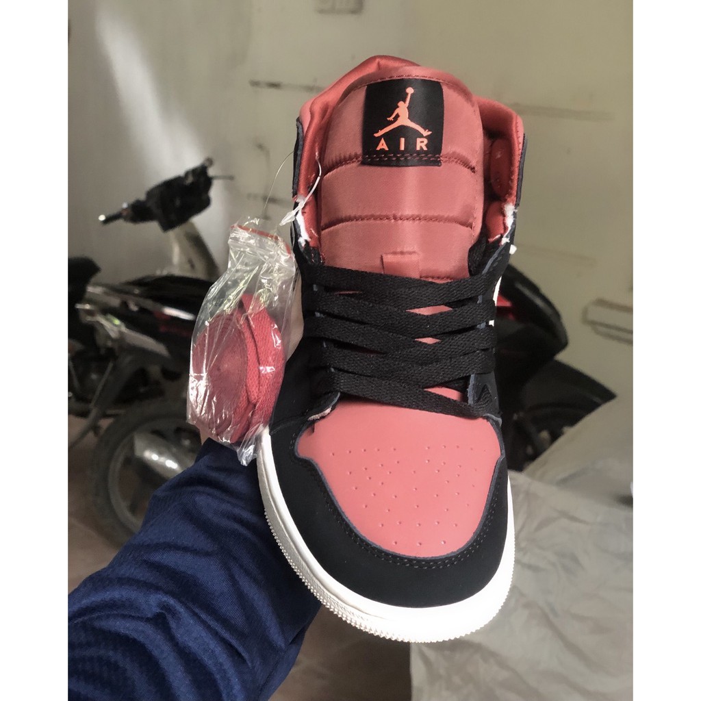 ✔️Giày Jordan 1 Mid Dusty Pink Đen Hồng Fullbox Tặng Dây✔️
