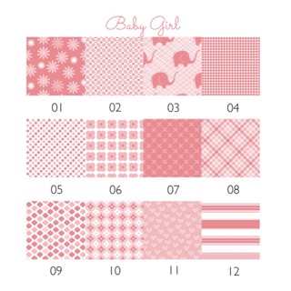Baby Girl Pattern - Giấy hoạ tiết scrapbook, exploding box, thiệp