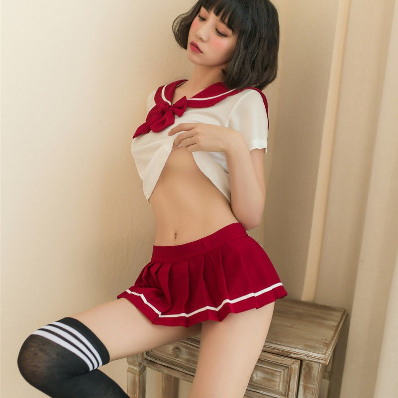Xu hướng đồ ngủ sexy học sinh đồng phục dễ thương cám dỗ Bộ lót nóng bỏng đam mê trêu chọc quần áo | BigBuy360 - bigbuy360.vn