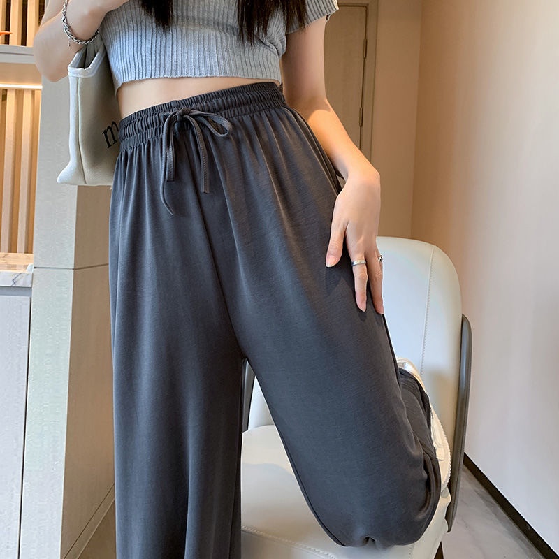 Quần Dài Lưng Cao Ống Rộng Thời Trang Hàn Quốc Cho Nữ